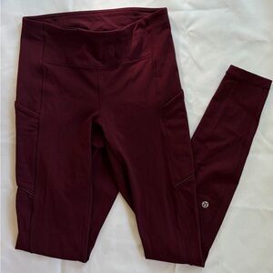 lululemon | Dark red leggings size 4